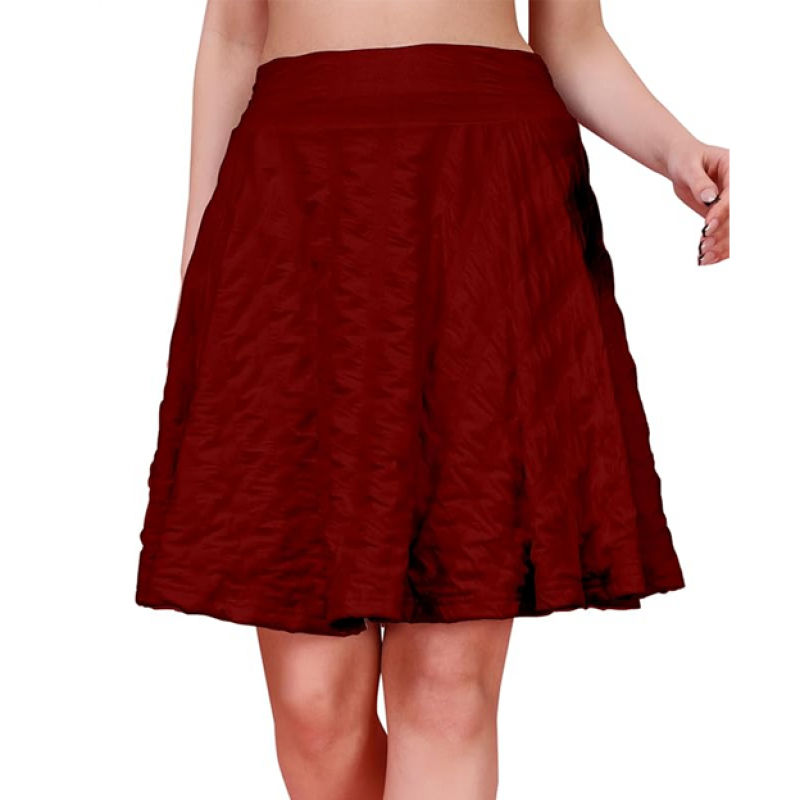 Girl's/Women's Classic Stretchy All Time Trendy Skater Skirt with Attached Inner Shorts and Flared Inskirt