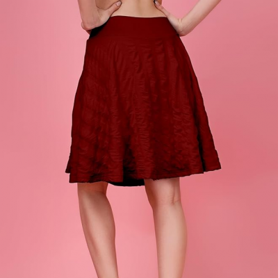 Girl's/Women's Classic Stretchy All Time Trendy Skater Skirt with Attached Inner Shorts and Flared Inskirt
