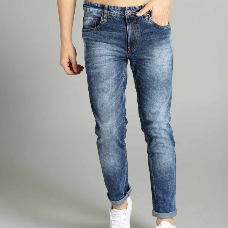 Men Blue Skinny Fit Mid-Rise Clean Look Stretchable Jeans