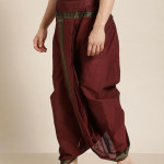 Men Burgundy Solid Cotton Dhoti Pants