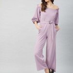 Women Lavender Solid Jumpsuit